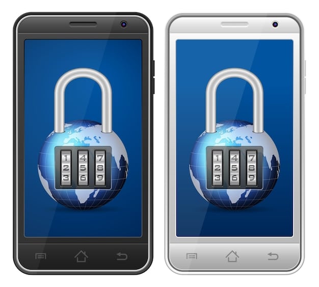A graphic showing a smartphone with a lock icon overlaid on its screen, connected to a network of interconnected devices. This image symbolizes the importance of secure authentication methods in a connected, mobile environment.