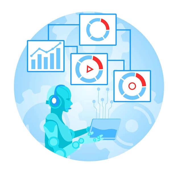A diagram illustrating the integration of AI tools (chatbots, virtual assistants, predictive analytics) into a customer service ecosystem, showing data flow and interactions between different components.