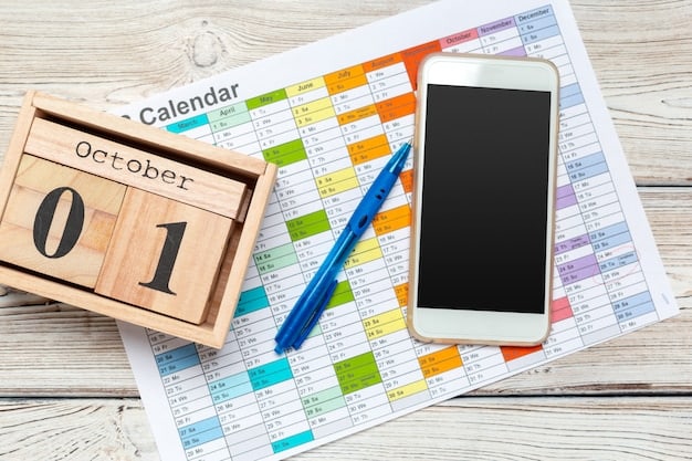 A graphic showing a weekly calendar filled with blog post titles, keywords, and deadlines, symbolizing a well-organized content schedule.